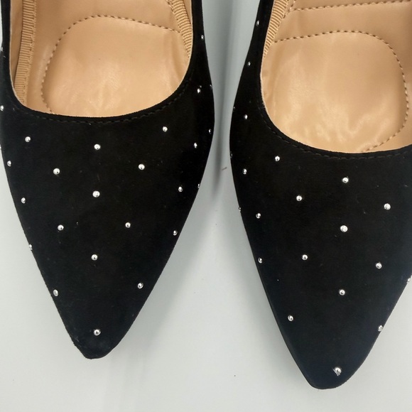 Naji Dress Shoe Pump by ADRIENNE VITTADINI has a studded upper and metallic heel - Picture 8 of 11
